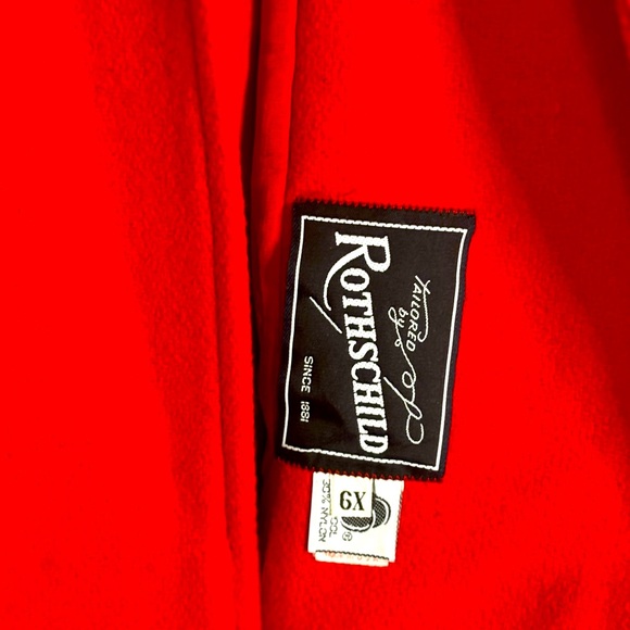 VTG ROTHSCHILD RED GIRLS WOOL SWING COAT & HAT.  BUTTON SNAP FRONT SZ 6 - Picture 3 of 12